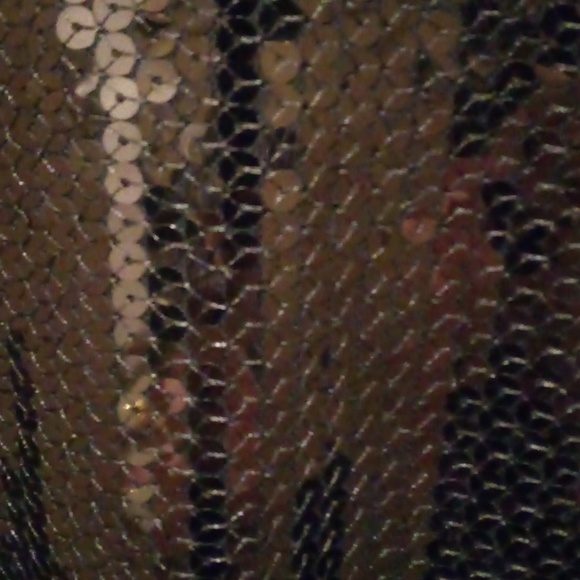 EUC - August Silk Knits Black Sequin Evening Short Sleeve Top - Size Medium - Picture 3 of 6